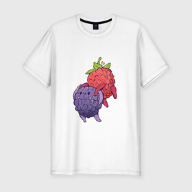 Мужская футболка хлопок Slim с принтом Смородинки , 92% хлопок, 8% лайкра | приталенный силуэт, круглый вырез ворота, длина до линии бедра, короткий рукав | арт | красная смородина | мило | милота | рисунок | свежая ягода | свежие ягоды | свежий продукт | смородина | чёрная смородина | ягода | ягоды