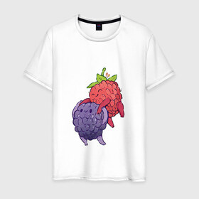 Мужская футболка хлопок с принтом Смородинки , 100% хлопок | прямой крой, круглый вырез горловины, длина до линии бедер, слегка спущенное плечо. | Тематика изображения на принте: арт | красная смородина | мило | милота | рисунок | свежая ягода | свежие ягоды | свежий продукт | смородина | чёрная смородина | ягода | ягоды