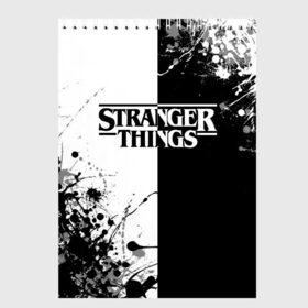 Скетчбук с принтом Stranger Things , 100% бумага
 | 48 листов, плотность листов — 100 г/м2, плотность картонной обложки — 250 г/м2. Листы скреплены сверху удобной пружинной спиралью | normal people scare me | stranger things | детектив | драма | кино | очень странные дела | сериалы | странгер тхингс | триллер | уилл | фантастика | фильмы | хоукинс