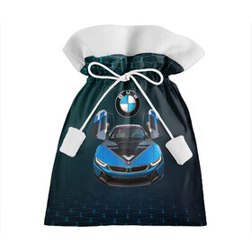 Подарочный 3D мешок с принтом BMW i8 Turbo тюнинговая. , 100% полиэстер | Размер: 29*39 см | Тематика изображения на принте: bmw | bmw performance | bmw тюнинговая | i8 | i8 turbo | m | motorsport | performance | бмв | моторспорт | тюнинг