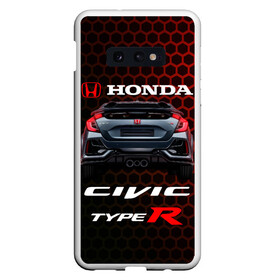 Чехол для Samsung S10E с принтом Honda Civic Type R , Силикон | Область печати: задняя сторона чехла, без боковых панелей | Тематика изображения на принте: 2020 | auto | honda | honda civic | honda civic type r 2020 | sport | type r | авто | автомобиль | автомобильные | бренд | марка | машины | спорт | хонда