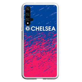 Чехол для Honor 20 с принтом Chelsea \ Челси. , Силикон | Область печати: задняя сторона чехла, без боковых панелей | chelsea | fc | football | football club | sport | спорт | спортивные | униформа | фирменные цвета | фк | футбол | футбольный клуб | челси