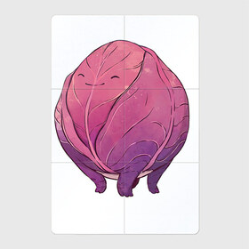 Магнитный плакат 2Х3 с принтом Фиолетовая капуста , Полимерный материал с магнитным слоем | 6 деталей размером 9*9 см | арт | капуста | краснокочанная капуста | мило | милота | овощ | рисунок | свежий овощ | свежий продукт | фиолетовая капуста