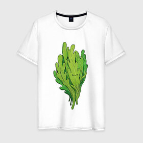 Мужская футболка хлопок с принтом Рукола , 100% хлопок | прямой крой, круглый вырез горловины, длина до линии бедер, слегка спущенное плечо. | арт | зеленый | мило | милота | рисунок | рукола | свежие специи | свежий продукт | специи
