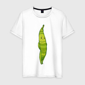 Мужская футболка хлопок с принтом Фасоль , 100% хлопок | прямой крой, круглый вырез горловины, длина до линии бедер, слегка спущенное плечо. | арт | мило | милота | овощ | овощи | рисунок | свежие овощи | свежий овощ | свежий продукт | фасолинка | фасоль