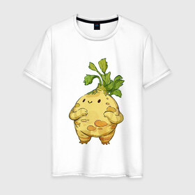 Мужская футболка хлопок с принтом Сельдерей , 100% хлопок | прямой крой, круглый вырез горловины, длина до линии бедер, слегка спущенное плечо. | арт | мило | милота | овощ | овощи | рисунок | свежие овощи | свежий овощ | свежий продукт | сельдерей