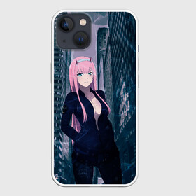 Чехол для iPhone 13 с принтом Zero Two в большом городе ,  |  | darling | darling in the franxx | zero two | вайфу | зеро ту | код 002 | любимый во франксе | франкс