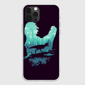Чехол для iPhone 12 Pro с принтом T-Rex , силикон | область печати: задняя сторона чехла, без боковых панелей | вертикальная | ветка | дерево | динозавр | животные | иллюстрация | картинка | клыки | креатив | лес | листья | образ | природа | темная | тираннозавр | тирекс | фильмы | хищник | челюсть | юрский период