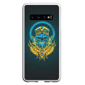 Чехол для Samsung Galaxy S10 с принтом PHARAOH 2.0 , Силикон | Область печати: задняя сторона чехла, без боковых панелей | абстракция | геометрия | головы животных | злое | необычное | неон | прикольное | текстура | черепа | эпичное | яркое