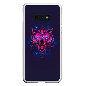 Чехол для Samsung S10E с принтом WOLF , Силикон | Область печати: задняя сторона чехла, без боковых панелей | абстракция | геометрия | головы животных | злое | необычное | неон | прикольное | текстура | черепа | эпичное | яркое