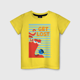 Детская футболка хлопок с принтом Get Lost , 100% хлопок | круглый вырез горловины, полуприлегающий силуэт, длина до линии бедер | dory | finding nemo | hank | vdzabma | в поисках немо | дори | хэнк