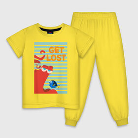Детская пижама хлопок с принтом Get Lost , 100% хлопок |  брюки и футболка прямого кроя, без карманов, на брюках мягкая резинка на поясе и по низу штанин
 | dory | finding nemo | hank | vdzabma | в поисках немо | дори | хэнк