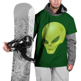 Накидка на куртку 3D с принтом Пришелец , 100% полиэстер |  | голова | зеленый человечек | инопланетянин | пришелец | пришельцы