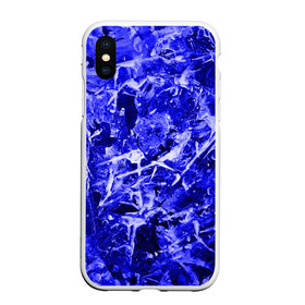 Чехол для iPhone XS Max матовый с принтом Dark Blue Gan , Силикон | Область печати: задняя сторона чехла, без боковых панелей | abstraction | blue | frost | frozen | ice | shine | surface | texture | абстракция | блеск | замерзший | лед | мороз | поверхность | синий | текстура