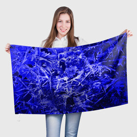 Флаг 3D с принтом Dark Blue Gan , 100% полиэстер | плотность ткани — 95 г/м2, размер — 67 х 109 см. Принт наносится с одной стороны | abstraction | blue | frost | frozen | ice | shine | surface | texture | абстракция | блеск | замерзший | лед | мороз | поверхность | синий | текстура