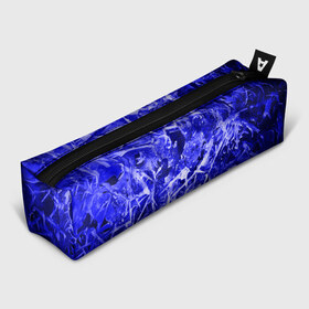 Пенал 3D с принтом Dark Blue Gan , 100% полиэстер | плотная ткань, застежка на молнии | abstraction | blue | frost | frozen | ice | shine | surface | texture | абстракция | блеск | замерзший | лед | мороз | поверхность | синий | текстура