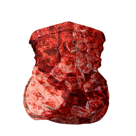 Бандана-труба 3D с принтом RED-$tyle , 100% полиэстер, ткань с особыми свойствами — Activecool | плотность 150‒180 г/м2; хорошо тянется, но сохраняет форму | abstraction | crystals | red | shapes | shards | shine | texture | абстракция | блеск | красный | кристалы | осколки | текстура | формы