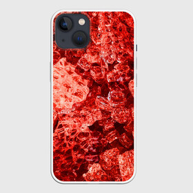 Чехол для iPhone 13 с принтом RED tyle ,  |  | abstraction | crystals | red | shapes | shards | shine | texture | абстракция | блеск | красный | кристалы | осколки | текстура | формы
