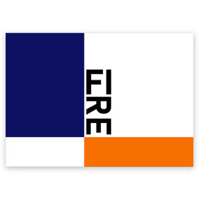 Поздравительная открытка с принтом FIRE , 100% бумага | плотность бумаги 280 г/м2, матовая, на обратной стороне линовка и место для марки
 | Тематика изображения на принте: blue | fire | geomerty | orange | геометрия | надписи | огонь | оранжевый | синий