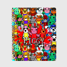 Тетрадь с принтом ROBLOX PIGGY , 100% бумага | 48 листов, плотность листов — 60 г/м2, плотность картонной обложки — 250 г/м2. Листы скреплены сбоку удобной пружинной спиралью. Уголки страниц и обложки скругленные. Цвет линий — светло-серый
 | piggy | roblox | roblox games | roblox piggy | игра роблокс | пигги. | роблокс | роблокс пигги | робукс