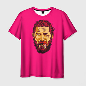 Мужская футболка 3D с принтом ХАРДИ , 100% полиэфир | прямой крой, круглый вырез горловины, длина до линии бедер | известная личность | том харди | чел с бородой
