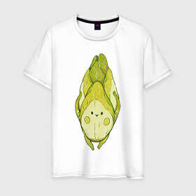 Мужская футболка хлопок с принтом Цикорий , 100% хлопок | прямой крой, круглый вырез горловины, длина до линии бедер, слегка спущенное плечо. | арт | мило | милота | овощ | овощи | рисунок | свежие овощи | свежий овощ | свежий продукт | цикорий