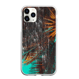 Чехол для iPhone 11 Pro Max матовый с принтом Palm glitch art , Силикон |  | art | astraction | glitch | palm | sky | абстракция | арт | ветки | глитч | листья | небо | пальмы