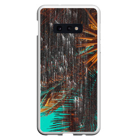 Чехол для Samsung S10E с принтом Palm glitch art , Силикон | Область печати: задняя сторона чехла, без боковых панелей | art | astraction | glitch | palm | sky | абстракция | арт | ветки | глитч | листья | небо | пальмы