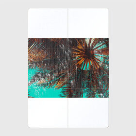 Магнитный плакат 2Х3 с принтом Palm glitch art , Полимерный материал с магнитным слоем | 6 деталей размером 9*9 см | Тематика изображения на принте: art | astraction | glitch | palm | sky | абстракция | арт | ветки | глитч | листья | небо | пальмы