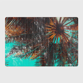 Магнитный плакат 3Х2 с принтом Palm glitch art , Полимерный материал с магнитным слоем | 6 деталей размером 9*9 см | art | astraction | glitch | palm | sky | абстракция | арт | ветки | глитч | листья | небо | пальмы