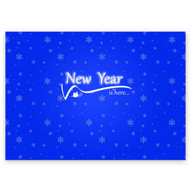 Поздравительная открытка с принтом Новый год , 100% бумага | плотность бумаги 280 г/м2, матовая, на обратной стороне линовка и место для марки
 | 