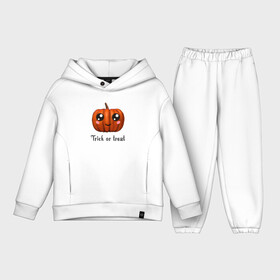 Детский костюм хлопок Oversize с принтом Halloween pumpkin ,  |  | Тематика изображения на принте: halloween | pumpkin | trick or treat | кошелек или жизнь | подарок на хэллуин | тыква