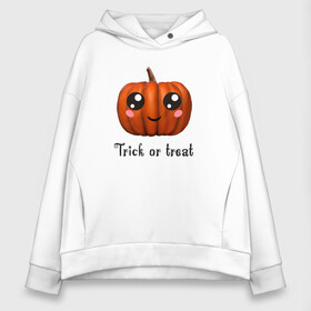 Женское худи Oversize хлопок с принтом Halloween pumpkin , френч-терри — 70% хлопок, 30% полиэстер. Мягкий теплый начес внутри —100% хлопок | боковые карманы, эластичные манжеты и нижняя кромка, капюшон на магнитной кнопке | halloween | pumpkin | trick or treat | кошелек или жизнь | подарок на хэллуин | тыква