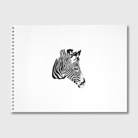 Альбом для рисования с принтом Zebra , 100% бумага
 | матовая бумага, плотность 200 мг. | africa | black | savanna | stripe | white | zebra | африка | белый | зебра | полоска | саванна | черный