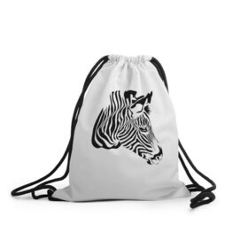 Рюкзак-мешок 3D с принтом Zebra , 100% полиэстер | плотность ткани — 200 г/м2, размер — 35 х 45 см; лямки — толстые шнурки, застежка на шнуровке, без карманов и подкладки | africa | black | savanna | stripe | white | zebra | африка | белый | зебра | полоска | саванна | черный