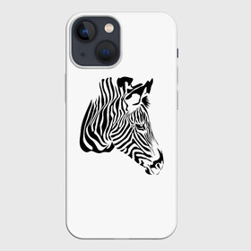 Чехол для iPhone 13 mini с принтом Zebra ,  |  | africa | black | savanna | stripe | white | zebra | африка | белый | зебра | полоска | саванна | черный