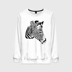 Женский свитшот 3D с принтом Zebra , 100% полиэстер с мягким внутренним слоем | круглый вырез горловины, мягкая резинка на манжетах и поясе, свободная посадка по фигуре | africa | black | savanna | stripe | white | zebra | африка | белый | зебра | полоска | саванна | черный