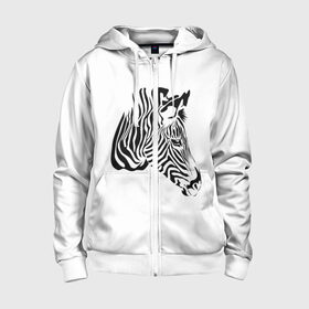 Детская толстовка 3D на молнии с принтом Zebra , 100% полиэстер |  манжеты и пояс оформлены широкой мягкой резинкой, двухслойный капюшон со шнурком для регулировки, спереди карманы и застежка-молния
 | africa | black | savanna | stripe | white | zebra | африка | белый | зебра | полоска | саванна | черный