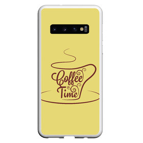 Чехол для Samsung Galaxy S10 с принтом Время пить кофе , Силикон | Область печати: задняя сторона чехла, без боковых панелей | Тематика изображения на принте: время кофе | кофе | кофейная тема | кофейное настроение | настроение. | позитив | узоры