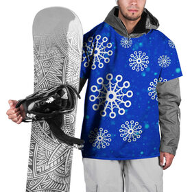 Накидка на куртку 3D с принтом Снежинки , 100% полиэстер |  | Тематика изображения на принте: новогодние снежинки | снег | снежинка | снежинки | январьские снежинки