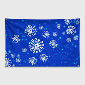 Флаг-баннер с принтом Снежинки , 100% полиэстер | размер 67 х 109 см, плотность ткани — 95 г/м2; по краям флага есть четыре люверса для крепления | новогодние снежинки | снег | снежинка | снежинки | январьские снежинки