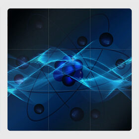 Магнитный плакат 3Х3 с принтом Атом , Полимерный материал с магнитным слоем | 9 деталей размером 9*9 см | автом | атомы | молекула | молекулы | наука | физика