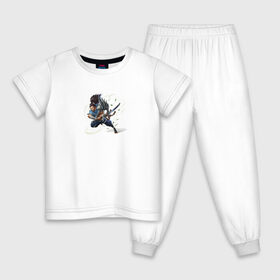 Детская пижама хлопок с принтом Ясуо , 100% хлопок |  брюки и футболка прямого кроя, без карманов, на брюках мягкая резинка на поясе и по низу штанин
 | Тематика изображения на принте: 