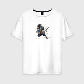 Женская футболка хлопок Oversize с принтом Ясуо , 100% хлопок | свободный крой, круглый ворот, спущенный рукав, длина до линии бедер
 | 