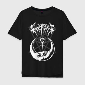 Мужская футболка хлопок Oversize с принтом GHOSTEMANE , 100% хлопок | свободный крой, круглый ворот, “спинка” длиннее передней части | america | eric whitney | ghostemane | glitch | trash | usa | америка | глитч | сша | треш