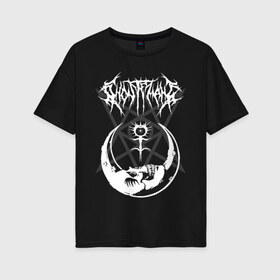 Женская футболка хлопок Oversize с принтом GHOSTEMANE , 100% хлопок | свободный крой, круглый ворот, спущенный рукав, длина до линии бедер
 | america | eric whitney | ghostemane | glitch | trash | usa | америка | глитч | сша | треш