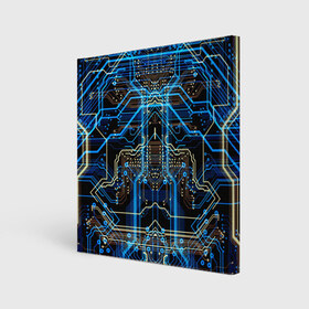 Холст квадратный с принтом Сircuit-$$$ , 100% ПВХ |  | abstraction | chip | circuit | lines | neon | processor | shapes | texture | абстракция | линии | неон | процессор | схема | текстура | формы | чип