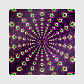 Магнит виниловый Квадрат с принтом Fractal-$$$ , полимерный материал с магнитным слоем | размер 9*9 см, закругленные углы | abstraction | fractal | light green | mandala | pattern | pink | shape | symmetry | texture | абстракция | розовый | салатовый | симметрия | текстура | узор | формы | фрактал