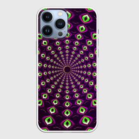 Чехол для iPhone 13 Pro Max с принтом Fractal ,  |  | Тематика изображения на принте: abstraction | fractal | light green | mandala | pattern | pink | shape | symmetry | texture | абстракция | розовый | салатовый | симметрия | текстура | узор | формы | фрактал