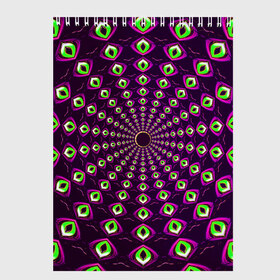 Скетчбук с принтом Fractal-$$$ , 100% бумага
 | 48 листов, плотность листов — 100 г/м2, плотность картонной обложки — 250 г/м2. Листы скреплены сверху удобной пружинной спиралью | Тематика изображения на принте: abstraction | fractal | light green | mandala | pattern | pink | shape | symmetry | texture | абстракция | розовый | салатовый | симметрия | текстура | узор | формы | фрактал